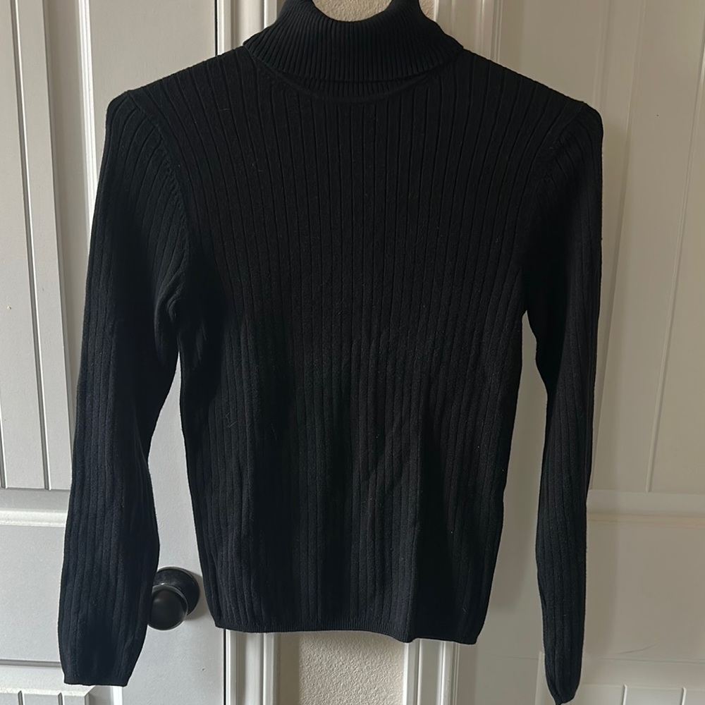 Talbots Charcoal Ribbed Turtleneck Sweater